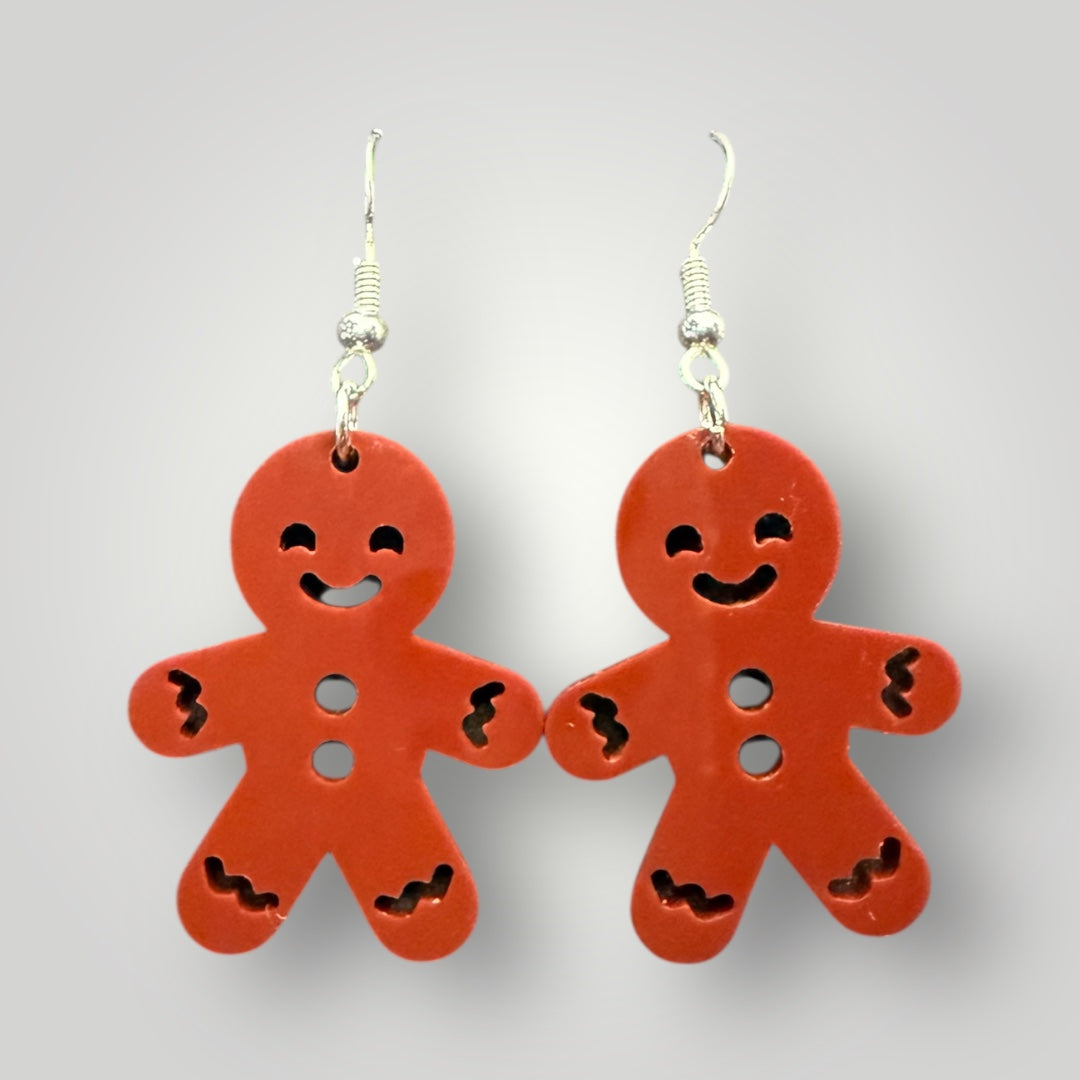 Gingerbread man acrylic earrings