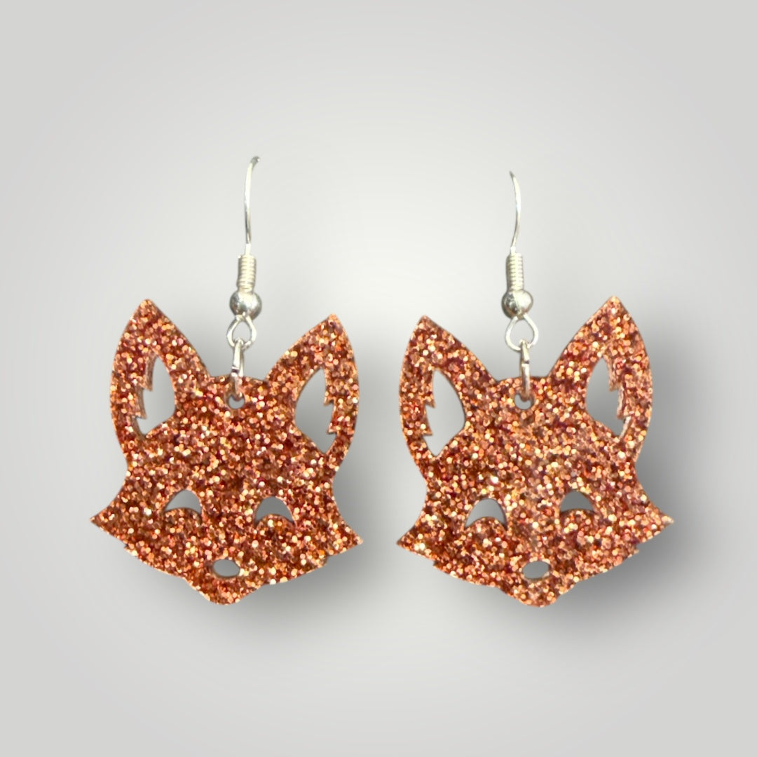 Fox Glittered Earrings