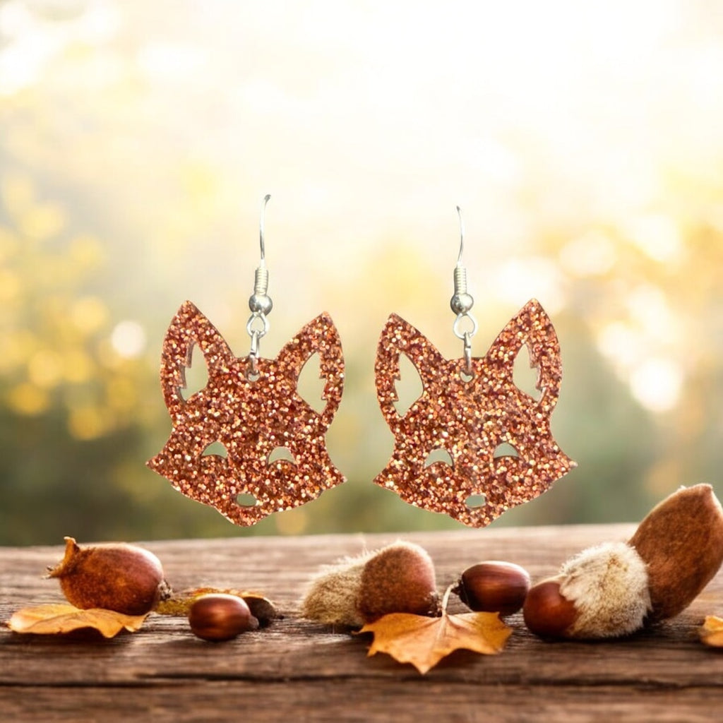 Fox Glittered Earrings