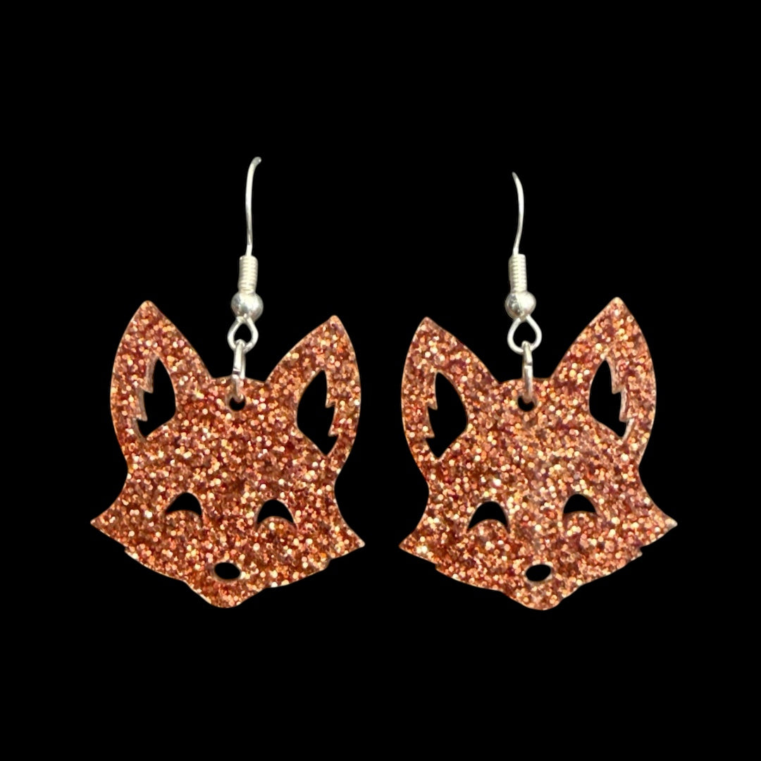 Fox Glittered Earrings