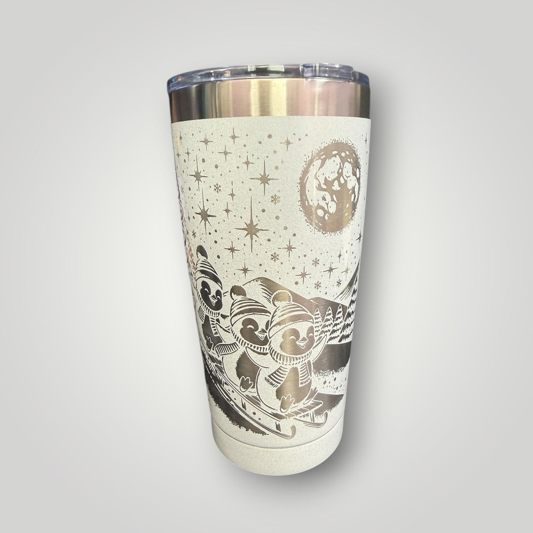 Holiday Sledding Penguin Tumbler 20oz