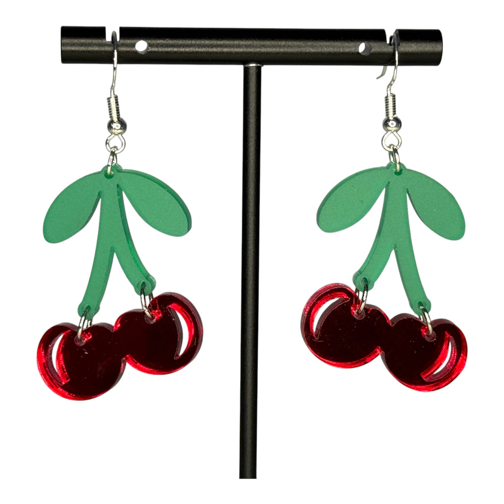 Cherry Mirrored Earrings