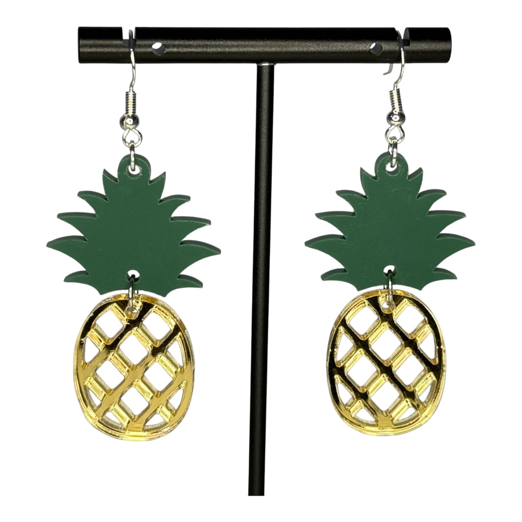 Gold Pineapple Earrings