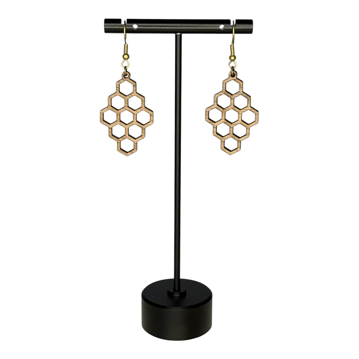 Honeycomb Wood Earrings